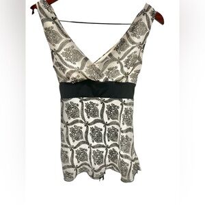 Speechless Vintage Small Black & White Babydoll Top Sleeveless 90s Y2K Sheer